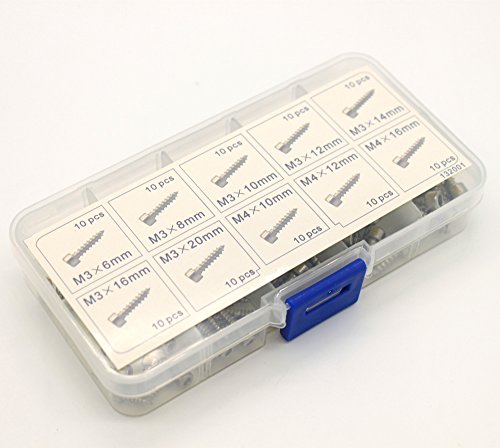 Kit de tornillos autorroscantes M3 M4 cabeza hexagonal miniatura 2