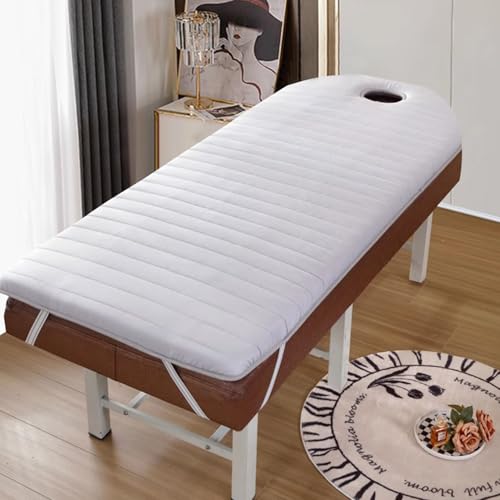 LDLCYCN Espesar El Colchón De La Cama De Masaje con Esponja De Alta Densidad Topper Cama Pestañas con Bandas Elásticas Antideslizantes Cubrecolchón para Mesa SPA con Agujero,Gray(r),190 * 80cm