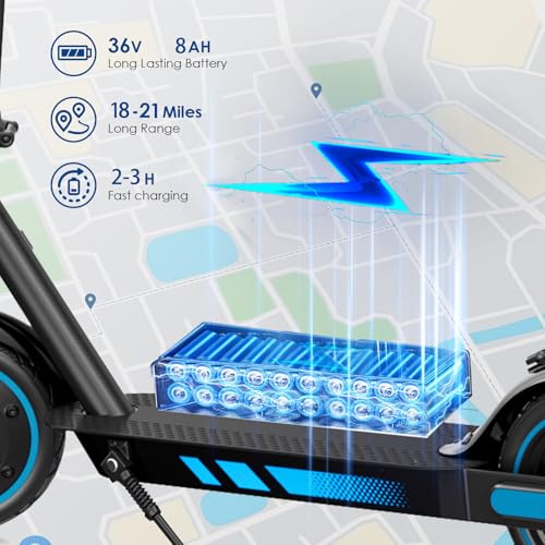 Image of Electric Scooter,8.5 inch /10 inch Solid Tires,UP to 19MPH,350W /500W Powerful Motor,20-31 Mile Range with Braking System,Foldable Lightweight Electric Scooter for Adults,Max Load 265 LBS,App Control