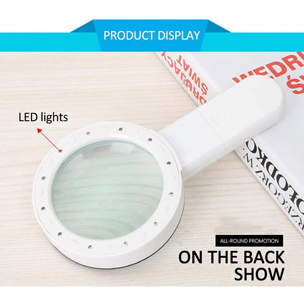 Lupa de 30 aumentos con luz LED, Lupa de Mano iluminada, microscopio con Lente retroiluminada, lupas de Lectura para Personas Mayores