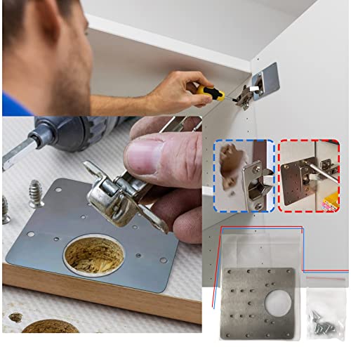 image for Stainless Steel Hinge Repair Plate 10pcs with Hole Plate Repair Easy I