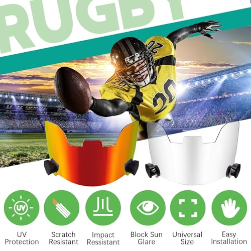 Image of Xuhal 1 /2 /4 Pack Football Visor for Youth Adult Football Helmet Visor Lacrosse Helmet Eye Shield Eye Protection for Sport