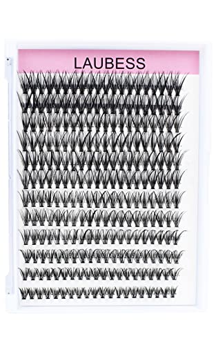 Image of Eyelash Clusters LAUBESS Lash Clusters Individual Lashes Cluster Eyelash Extensions DIY at Home Waterproof Cluster Lashes (30D-0.07D-14-18)
