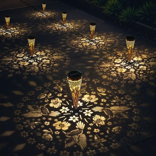 KAIXOXIN Solar Garden Lights, Metal Hummingbird Pathway Lights, Outdoor Landscape Lighting for...