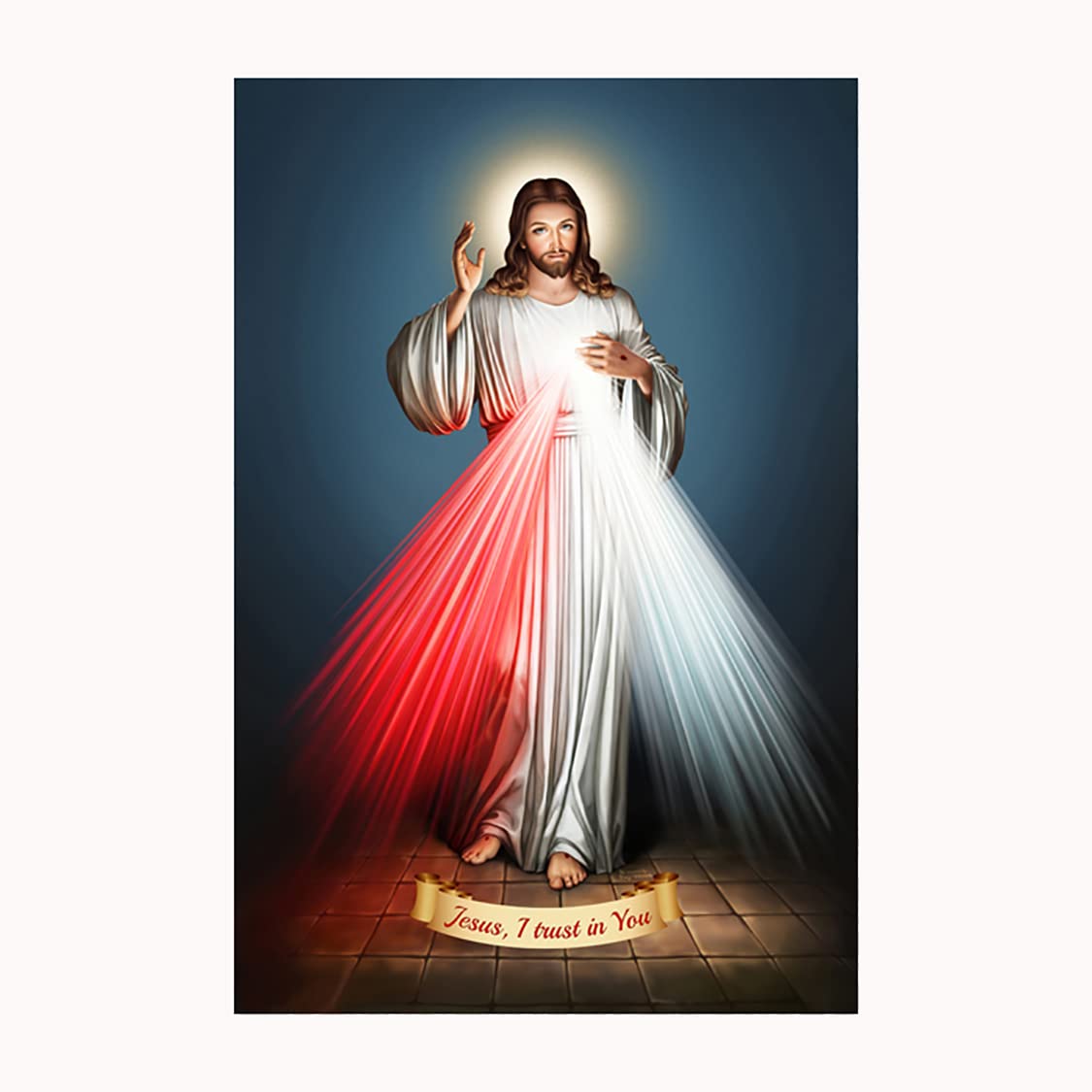 Jesus Christ Wall Poster, Sparkle Lamination, Self Adhesive, 18 x 24 Inch