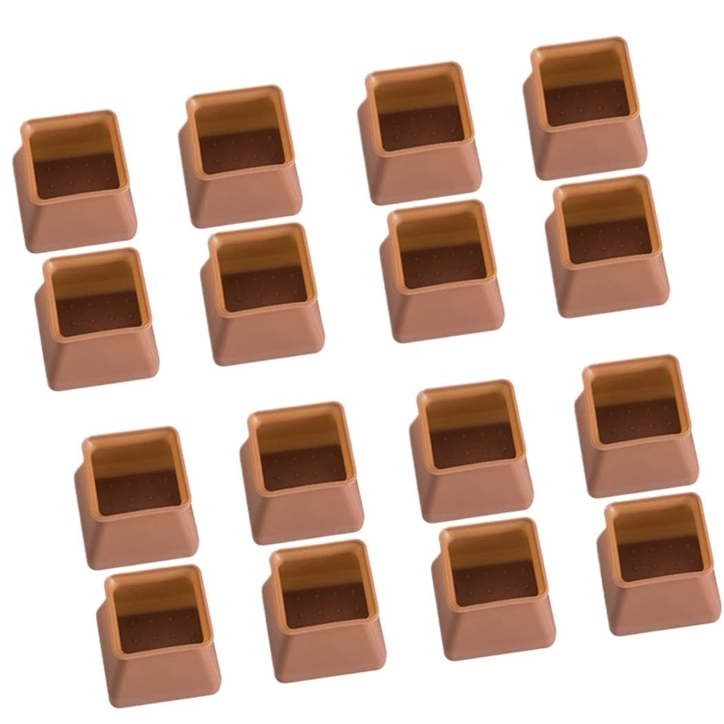 Tapas para patas de escritorio, fundas para pies de sofá, 16 protectores de silicona for patas de silla con fieltro antideslizante, for suelos de madera.