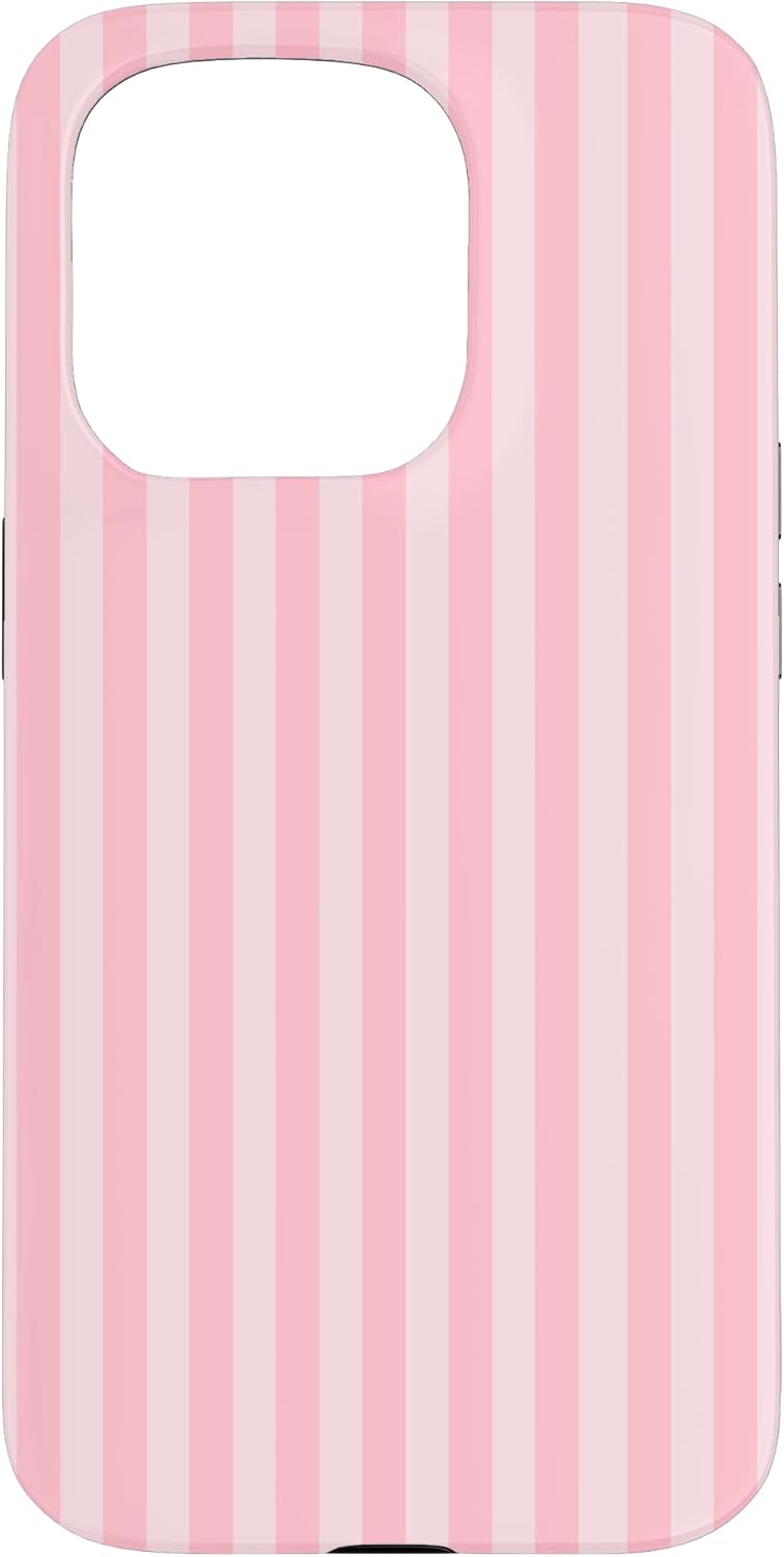 Pastel Pink Stripes Geometric Vertical Lines Trendy Pattern Case for iPhone 15 Pro