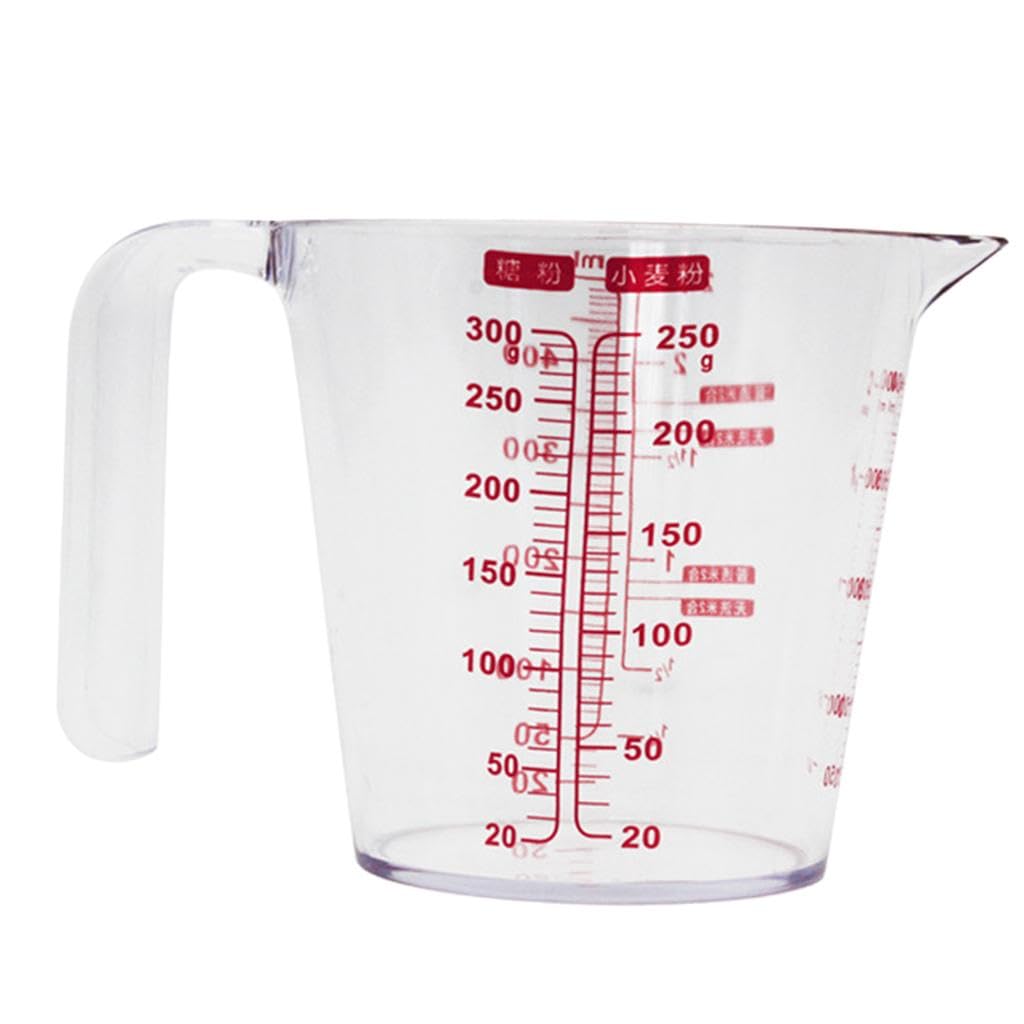 2 Piezas Taza Medidora Vaso Medidor Jarra Graduada Utensilio de Cocina con Escalas Múltiples Y Asa Ancha Antideslizante para Verter Sin Derrames, 5 Piezas