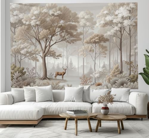 Tapiz de pared para decorar paredes vacías, JRISEMECY bosque vintage de tela 3