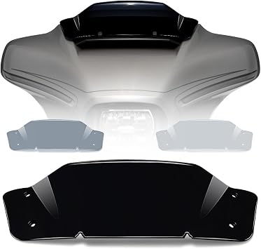 5" Wave Windshield Windscreen Wind Splitter Deflector fits for Harley Davidson CVO Street Glide FLHXSE 2023-2024,Street Glide FLHX 2024-Up Black