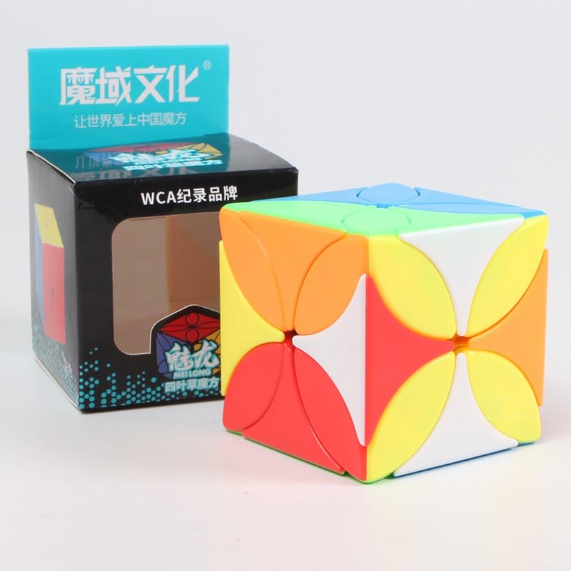 HAWKISTER Kid Moyu Meilong 4-Leaf 3X3 Clover Speed Cube, Stickerless Brain Teasers Magic Cube Puzzle Toys
