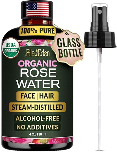 Ella & Eden Organic Rose Water Spray for Face, Hair - Hydrating, ...