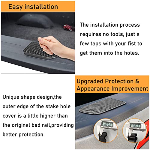 Moonlinks Bed Rail Stake Pocket Covers Compatible With Gmc Sierra 1500/Chevy Silverado 1500 2019-2022 & Silverado/Sierra 2500/3500 Hd 2020 2021 2022 Truck Tonneau Covers Stake Holes Caps Plugs(2 Pcs) #TOP4