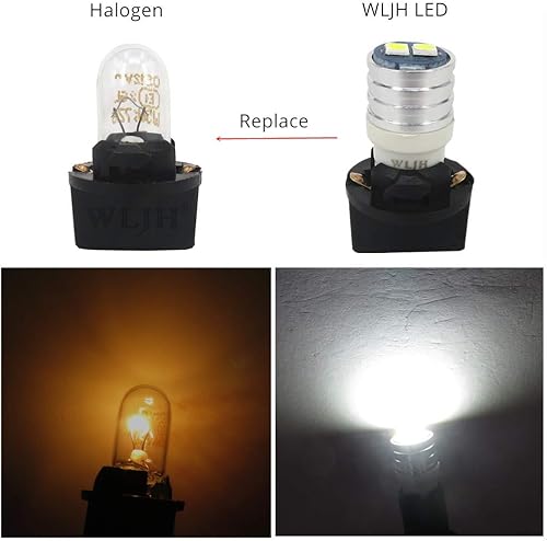 Miniatura 2 de WLJH - Juego de 6 luces LED T10 194 LED de repuesto para panel de instrumentos, de 12 pulgada, con conector giratorio PC194, PC160, PC161, PC195,