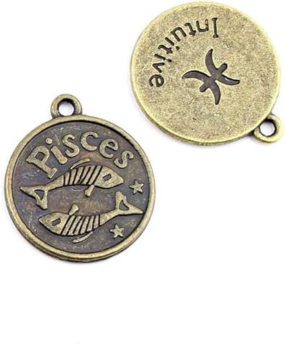 Bisutería bronce antiguo colgantes fl2518-l Piscis Craft un montón reparación suministros