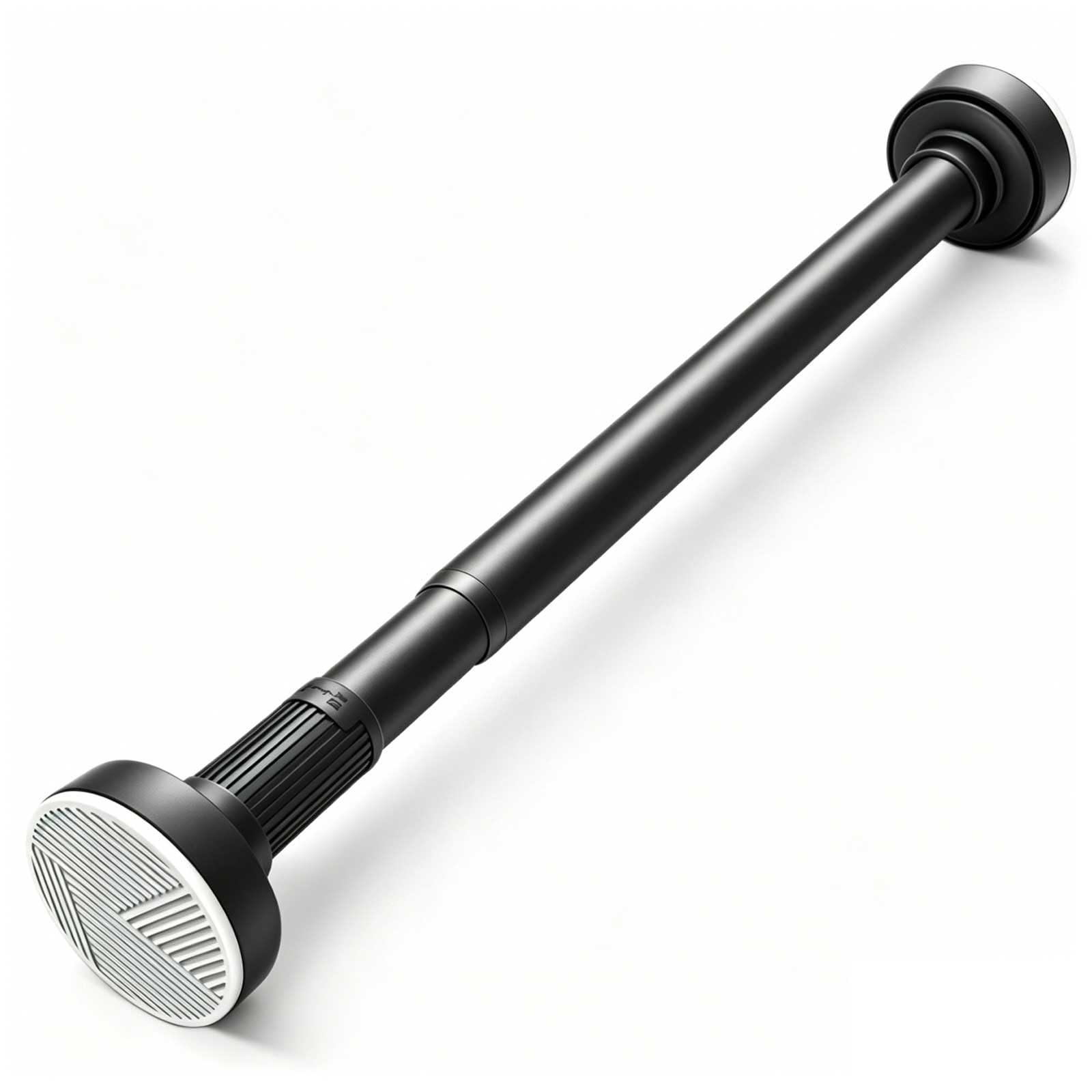 Shower Tension Curtain Rod with Ring, 1.3 in Dia, Stainless Steel Curtain Rods No Drilling for Windows, Bathroom, Home, 29.5-193"(Black,280-350cm/110-138in)