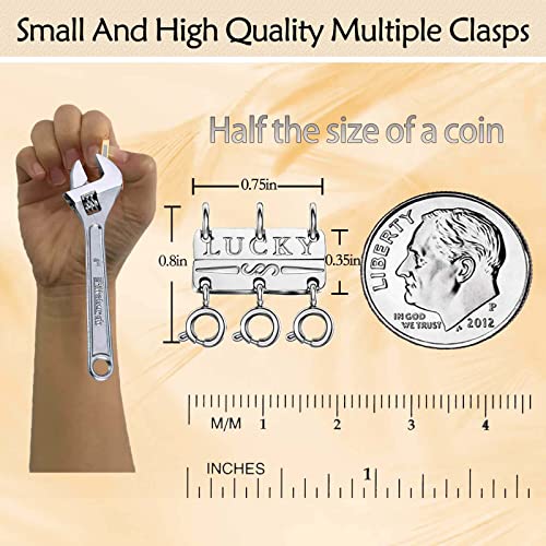 Qulltk Lucky Necklace Layering Clasps 18K Gold And Silver Separator For Stackable Necklaces Chains,Multiple Necklace Clasps And Closures For Layered Look Magnetic thumb #2