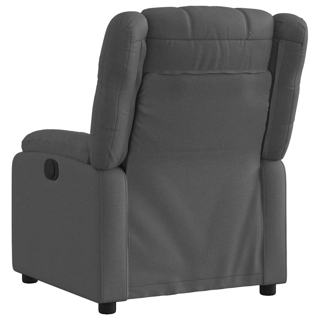 Sillón reclinable eléctrico de Tela Gris Oscuro, sillón Relax reclinable