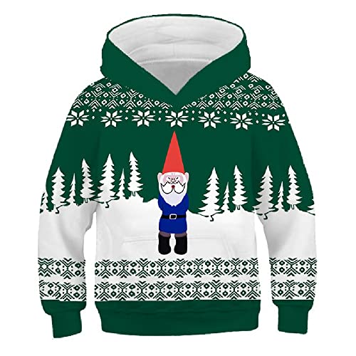 Quenny Children's Christmas snowman clothing hooded sweaters for boys and girls 3D printed sweaters New Year celebration