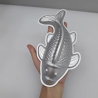 Vista 3 de 3D aleación de aluminio carpa pastel bakeware, fondant pastel decoración bakeware, molde de pastel en forma de pez (9 pulgadas)