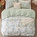 Bedsure Duvet Cover King Size - Reversible Floral Patterned Duvet Cover Set with Zipper Closure, 3 Pieces Green Bedding Set with 8 Corner Ties and 2 Pillow Shams 20