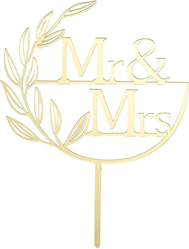 Miniatura 8 de Decoración para tartas de Mr and Mrs para boda, acrílico dorado espejado, decoración para tartas de novia y novio, boda, despedida de soltera,
