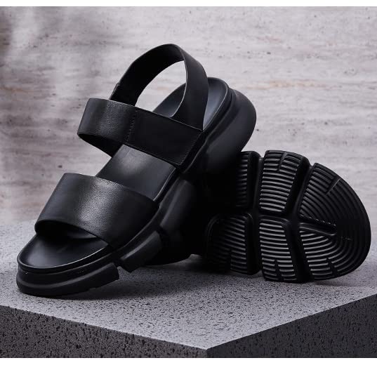 Outdoor Leather Sandals Men's Platform Sandals Slippers Beach Shoes4