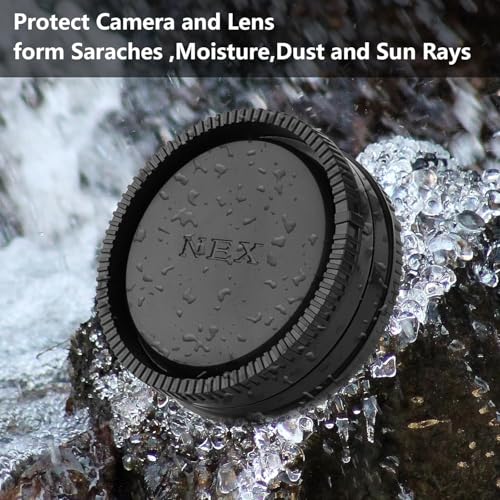Image of MOSTOS - Camera Rear Lens Cap for Sony E-Mount NEX Cameras A7II,III A7R III A9 A7 A7R A7S A6500 A6300 A6000 A55 A65 A77 A99 A900 A700 A580 A560 NEX-7