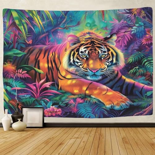Tapisserie murale tigre 3D EEBSEIVNE 180x230 cm en tissu grand format - 2