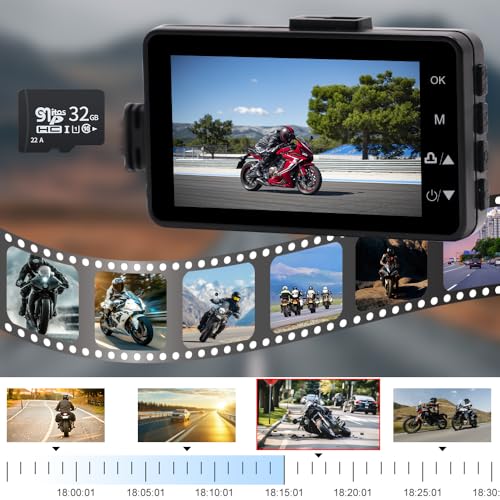 OBEST Motorcycle Dash Cam, Motorcycle Camera Front and Rear 720P, Motorbike Dash Cam Wide Angle, 3inch LCD Screen for Video Recording Automatic Recording Upon Startup - Image 3