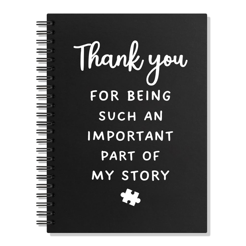 Juoqg Thank You for Being Such an Important Part of My Story Hardcover Spiral Blank 160 Page Notebook, Thank You Gifts for Colleagues Coworker, Appreciation Gifts for Boss Leader Teacher Mentor