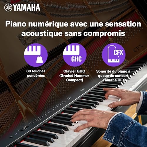 Yamaha P-225 Piano numérique léger et portable avec clavier Graded-Hammer-Compact à 88 touches et 24 voix instrumentales, en noir - Les Beatles, Paul McCartney, John Lennon, RIngo Starr, George Harrison Yamaha P-225 Piano numérique léger et portable avec clavier Graded-Hammer-Compact à 88 touches et 24 voix instrumentales, en noir – Image 3