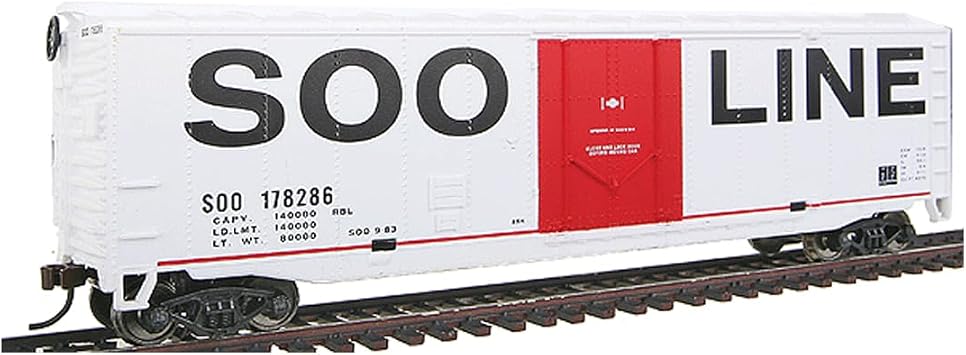 Walthers Trainline 50 Plug-Door Boxcar-Ready to Run-Soo Line 931-1671 HO Scale Model Railroad - Freight Model