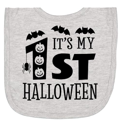 inktastic My FIrst Halloween with Pumpkins, Spider, and Bats Newborn Bib