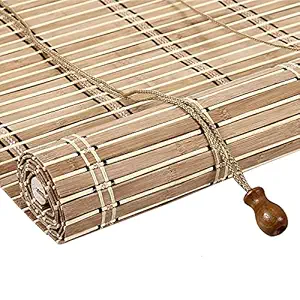 WZNING Bamboo Roller Blinds, Blind Sun Shade, Not Easily Deformed, Suitable For Terraces And Gardens, Hook Installation, Long Use Time, Outdoor Roll Up Shades, Shading Sunscreen Interior decoration, h