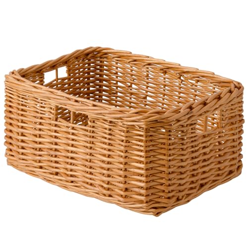 Image of StorageWorks Pantry Baskets, Willow Storage Baskets for Organizing, Shelves, Pantry Organizers and Storage, Light Brown, 16 inchL x 13 inch W x 7 inchH