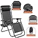 Tuoze Zero Gravity Adjustable Outdoor Folding Lounge Patio Chairs with Pillow Recliners for Poolside, Beach, Yard Set of 2, Black