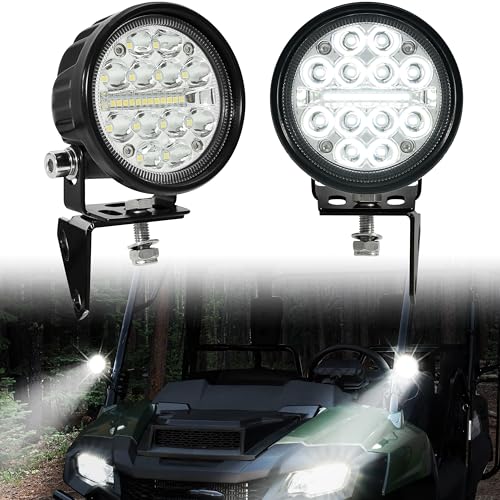 SAUTVS A-Pillar LED Pod Lights for Honda Pioneer 700-2 700-4 2014-2025 Accessories, Front Auxiliary Lights with Mounting Bracket & Wiring Harness, Plug and Play, 2PCS
