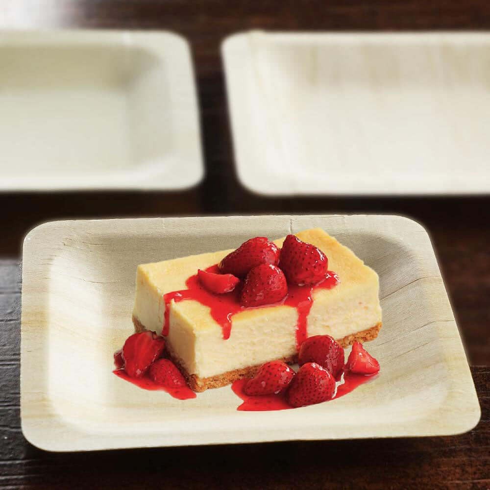 Efavormart 100 Pack | 4"x5" Eco Friendly Birchwood Wooden Dessert, Appetizer Plate