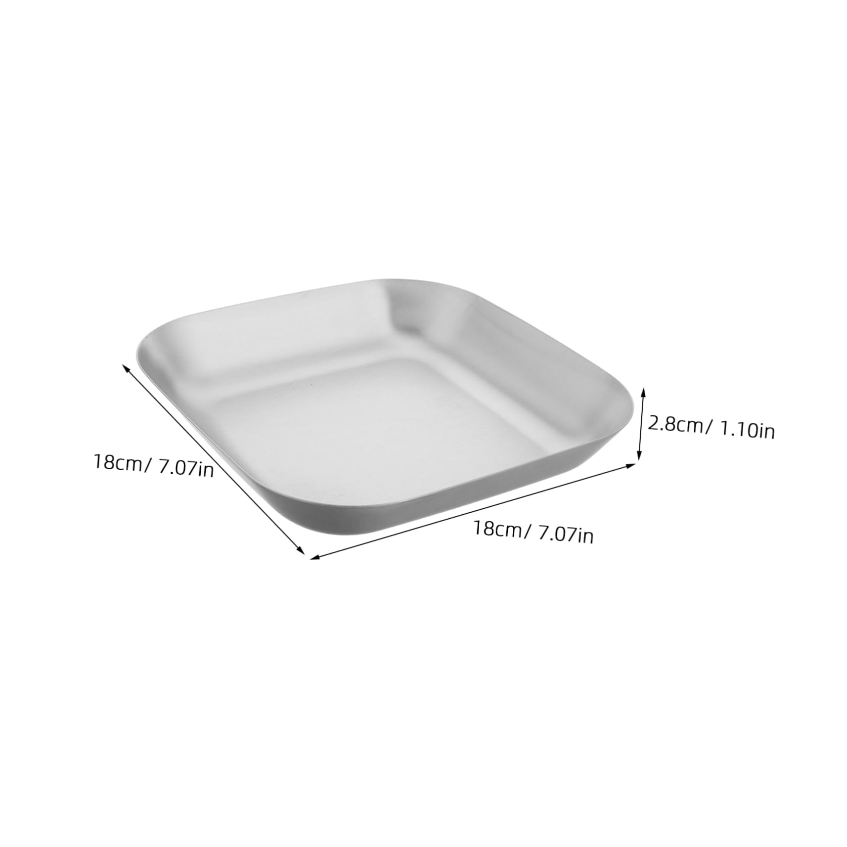 Sosoport Elevate Your Dining Stainless Steel Square Plate Versatile Bbq Snack Party Plate