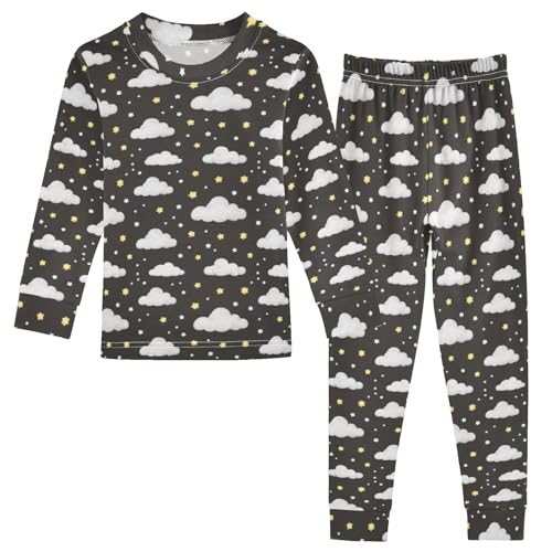 ODAWA Stars Clouds Black Clothes Fall Kids 18M Cotton Clothes Clothing Set