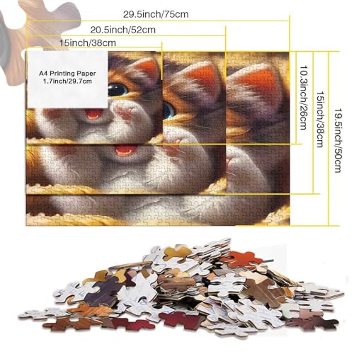 Puzzle de 1000 piezas de gato estilo anime para reducir el estrés diario en casa 5