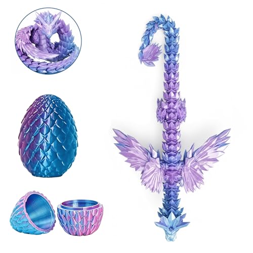 Plkjiu 3D Printed Dragon in Egg - Fantasy Winged Dragon Coll