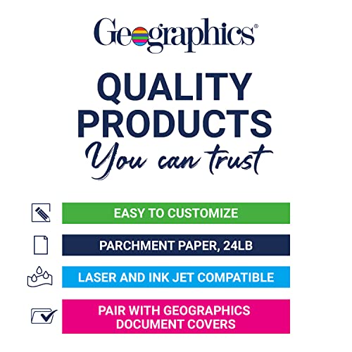 Geographics Blank Parchment Award Certificate Paper, 8.5 X 11", Elegant Blue Border Design (Pack Of 50) #TOP4