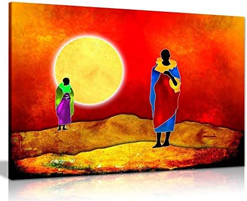 African American Painting Abstract Modern Style for Living Room Bedroom Canvas Wall Art Picture Print Home Decor (24x16)
