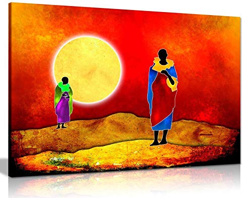 Panther Print Tribe Dance Kenya African Modern Art Culture Canvas Wall Art Picture Print Home Decor (36X24)
