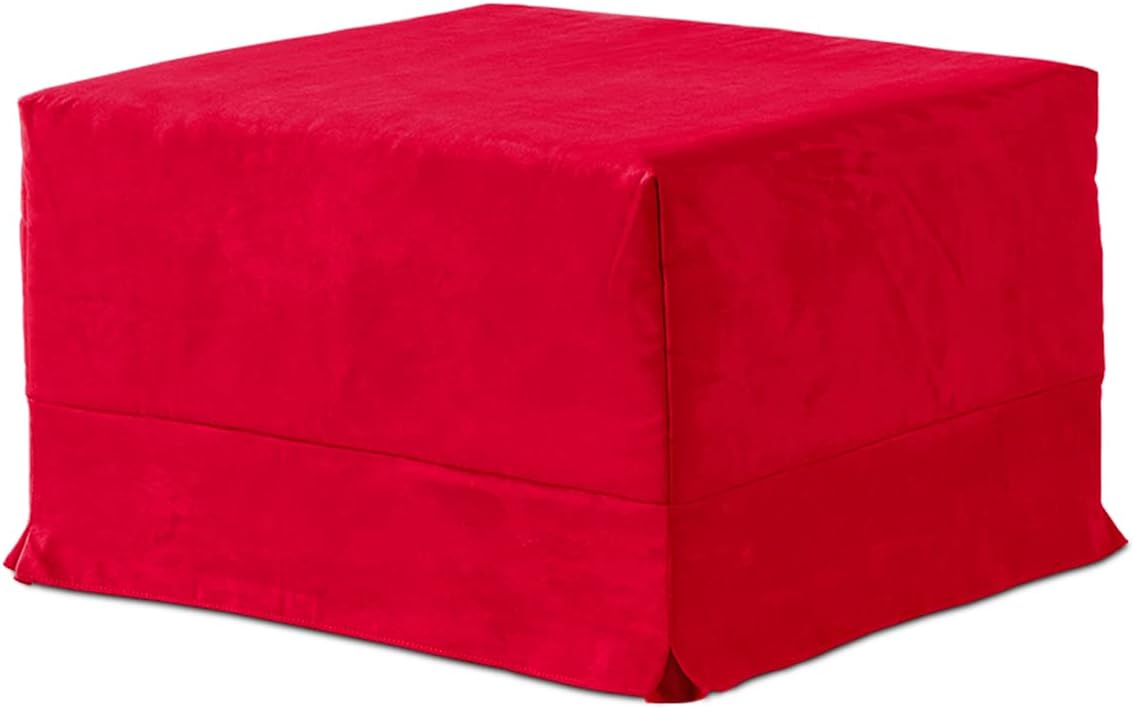 EVERGREENWEB Pouf Letto Singolo Rosso con Materasso in Water Foam