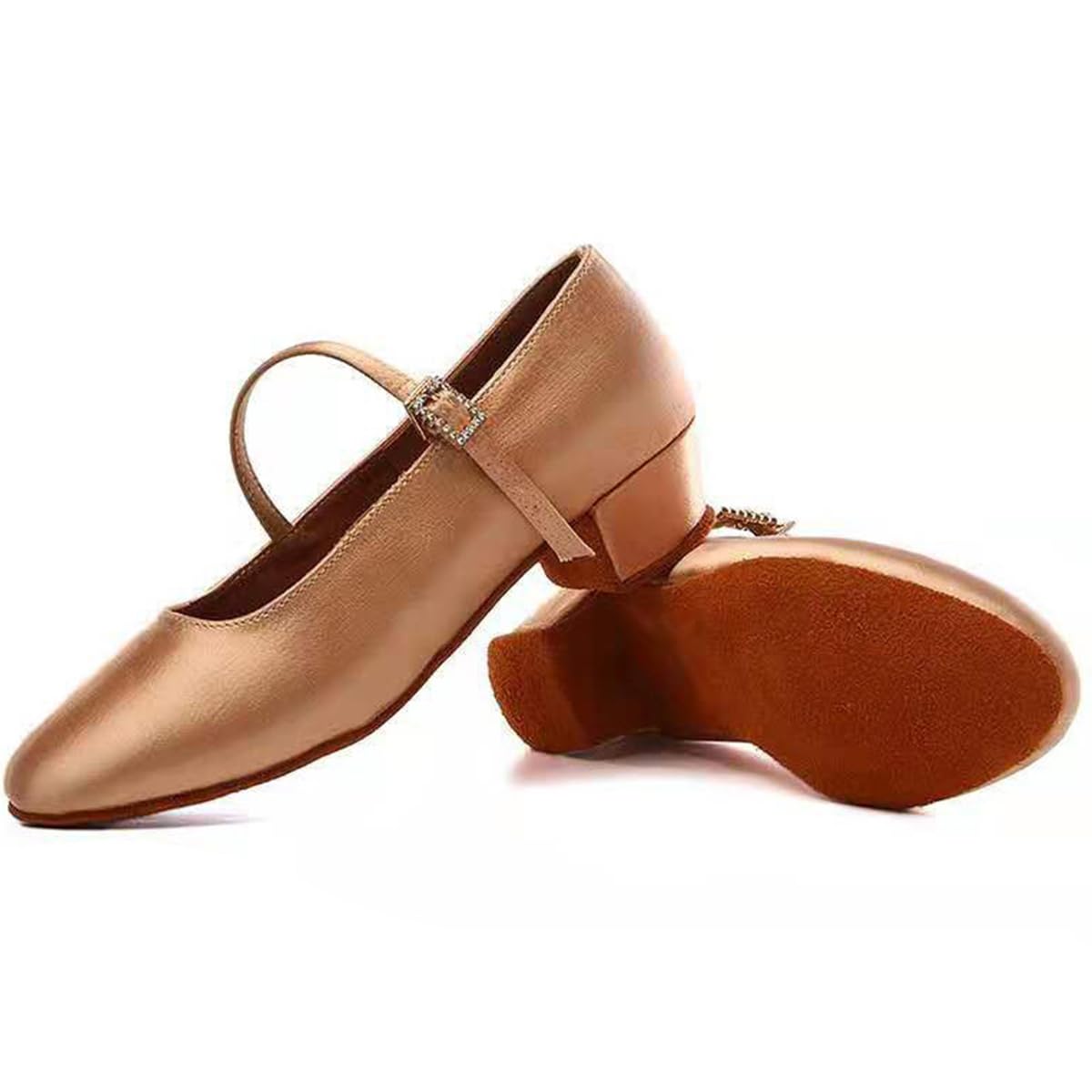 Zapatos de Baile Latino Mujer Cerrados Tango Zapatos de Baile Tango Salsa Bachata Moderno Vals con Tacón de 3.5cm Suela de Ante
