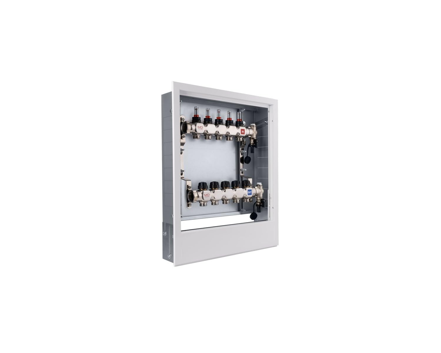 Caja De Distribución Empotrada Para Suelo Radiante – Acero Galvanizado, Profundidad Y Altura Ajustable (110-170 Mm / 575-665 Mm)