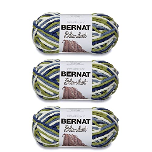 Image of Bernat Blanket Yarn Super Bulky Soft Chenille Yarn, Oceanside, 3-Pack